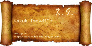 Kakuk István névjegykártya