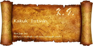 Kakuk István névjegykártya